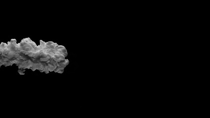 Super slowmotion shot of white ink in water. Shot with high speed camera at 4K.