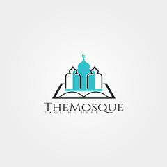 Mosque icon template, islamic center logo,religion,creative vector design