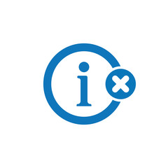 Info icon with cancel sign. Info icon and close, delete, remove symbol