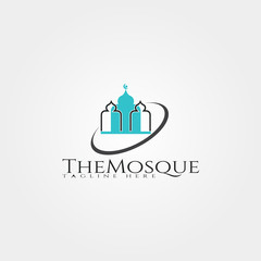 Mosque icon template, islamic center logo,religion,creative vector design