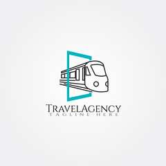 Travel agency icon template, train ,creative vector logo design, illustration element
