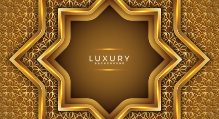 Luxurious geometric backgrounds with a combination of modern gold ornaments with a blank space in the middle for your text. Eps10 vector background.