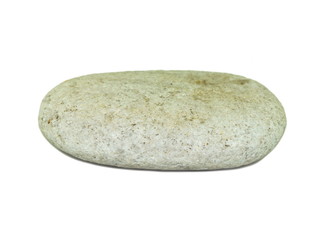Single white natural stone on white background