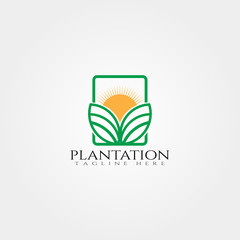 Plantation icon template,creative vector logo design,farm,agriculture symbol,illustration element