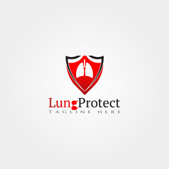Naklejka premium Medical icon template,lung care logo,creative vector design