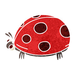 quirky retro illustration style cartoon ladybird