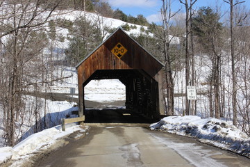 Flint Covered Bridge built in 1845 in Tunbridge, Vermont, USA 