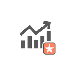 Obraz premium Graph icon with star sign. Graph icon and best, favorite, rating symbol