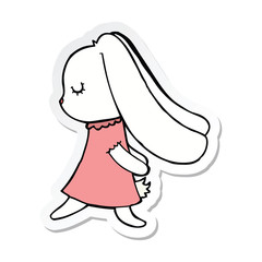 sticker of a cute cartoon rabbit