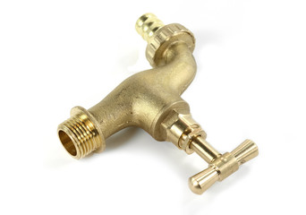 Water faucet at the white background