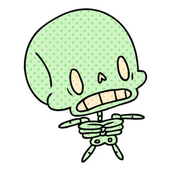 cartoon kawaii cute dead skeleton
