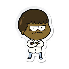 sticker of a cartoon annoyed man