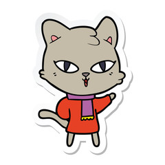 sticker of a cartoon cat