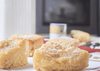 cup of milk with sponge cake
