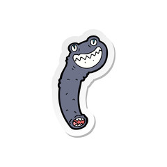 sticker of a cartoon leech