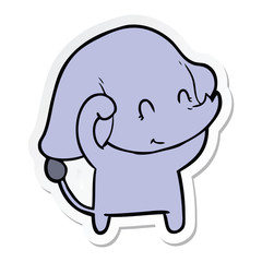 sticker of a cute cartoon elephant