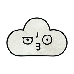 retro grunge texture cartoon white cloud