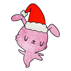 christmas textured cartoon of kawaii rabbit