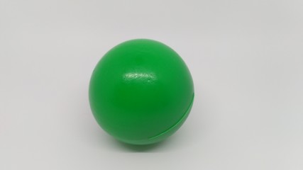 one green plastic ball