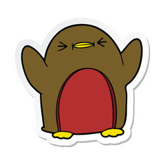 sticker of a Cartoon Robin