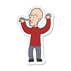 sticker of a cartoon mean man