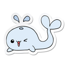 sticker of a cartoon whale