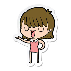 sticker of a cartoon woman