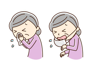 くしゃみ　鼻水　女性　シニア