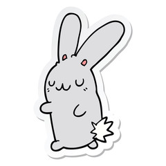 sticker of a cute cartoon rabbit
