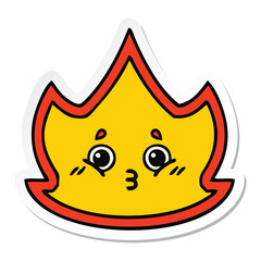 sticker of a cute cartoon fire