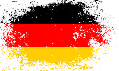National flag of country Germany (Black, red, yellow color) with grunge textured background