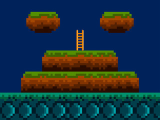 Naklejka premium Colored videogame stage image. Vector illustration design