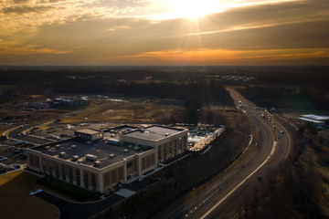 Aerial Sunrise in Plainsboro New Jersey