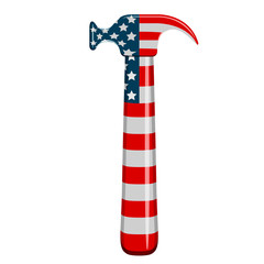 Hammer with a flag of United States. Vector illustration design