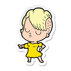 Obraz premium sticker of a cartoon woman