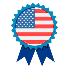Badge with a flag of United States. Vector illustration design