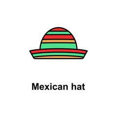 Mexican hat icon. Element of Cinco de Mayo color icon. Premium quality graphic design icon. Signs and symbols collection icon for websites, web design, mobile app