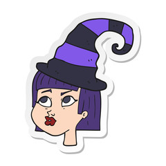 sticker of a cartoon witch