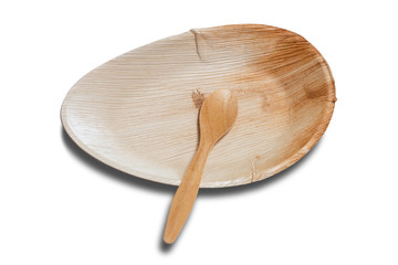 Wooden disposable tableware and plate and spoon