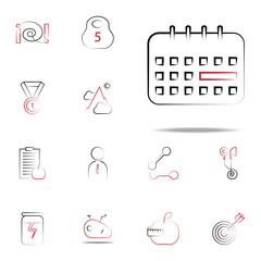 Calendar icon. fitness icons universal set for web and mobile