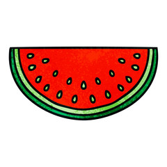 quirky hand drawn cartoon watermelon