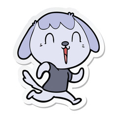 sticker of a cute cartoon dog
