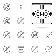 chocolate, gmo icon. GMO icons universal set for web and mobile