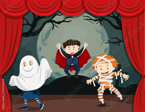 Kids in horror show