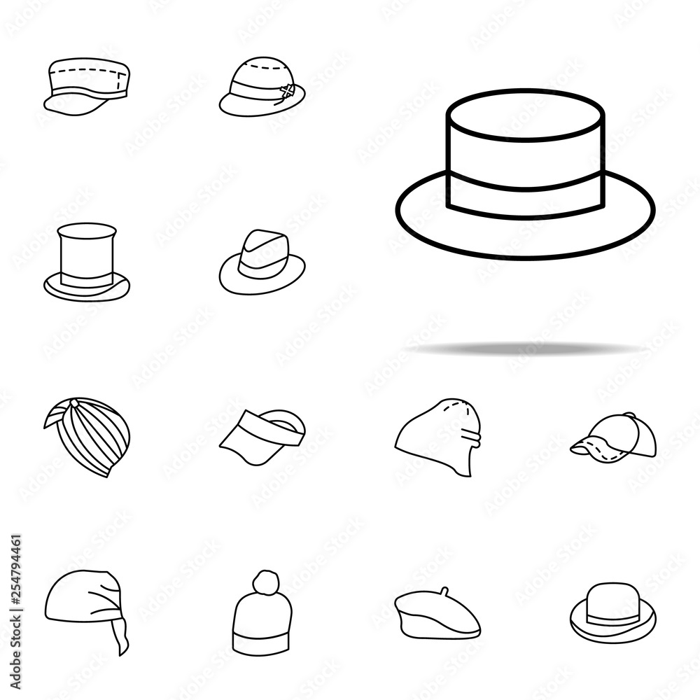 Poster porkpie icon. hats icons universal set for web and mobile