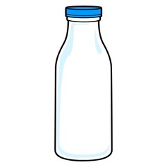 Milk Bottle - A vector cartoon illustration of a Milk bottle.