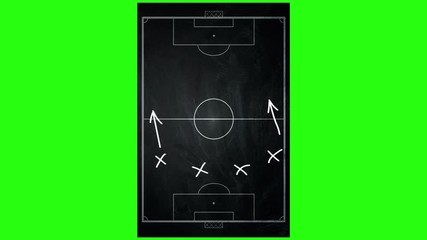 Tactical and strategic scheme of soccer game on board - Powered by Adobe