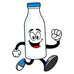Milk Mascot Running - A vector cartoon illustration of a Milk Mascot running.