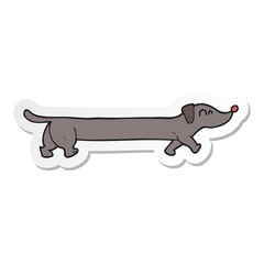 sticker of a cartoon dachshund