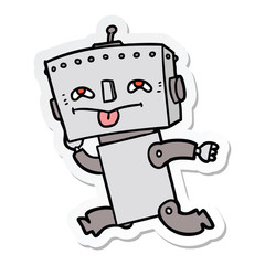 sticker of a cartoon robot